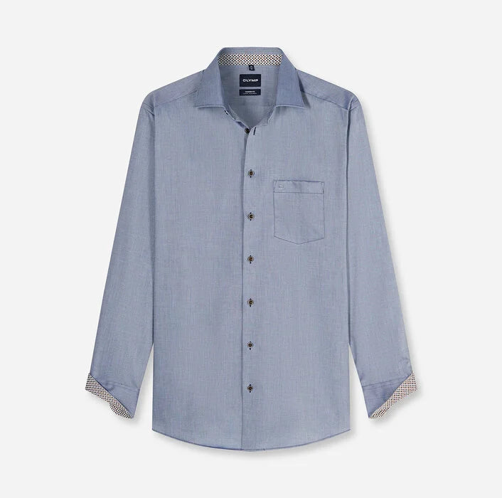 OLYMP - Luxor Modern Fit New Kent Business Shirt, Pale Navy