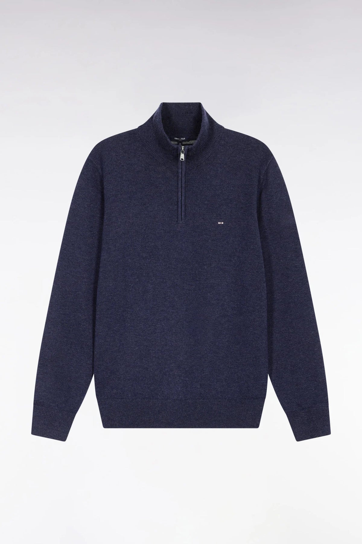 Eden Park - Wool Blend Trucker Neck Quarter-Zip, Blue
