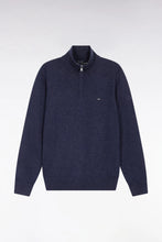 Load image into Gallery viewer, Eden Park - Wool Blend Trucker Neck Quarter-Zip, Blue
