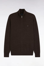 Load image into Gallery viewer, Eden Park - Wool Blend Trucker Neck Quarter-Zip, Brown
