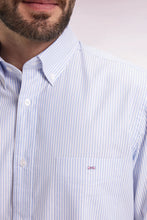 Load image into Gallery viewer, Eden Park - Striped Cotton Straight-Cut Shirt, Blue
