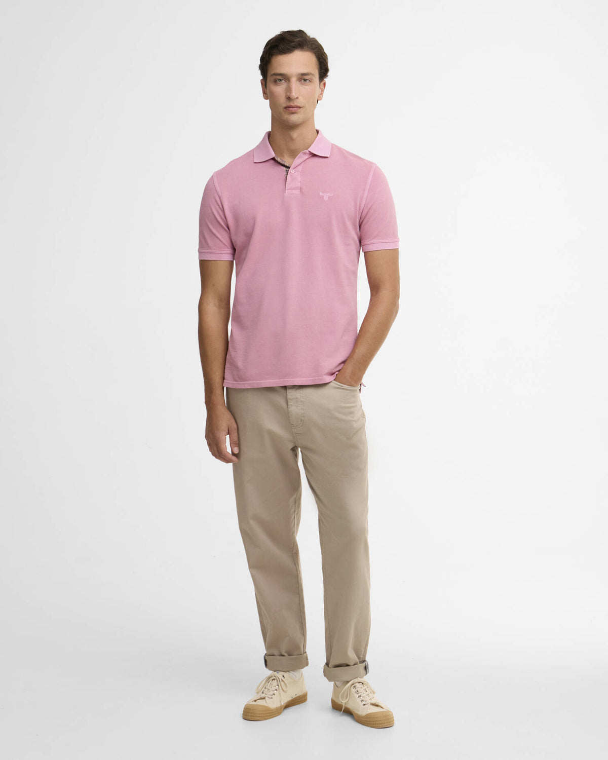 Barbour - Washed Tartan Tailored Fit Pique Polo Shirt - Washed Pink