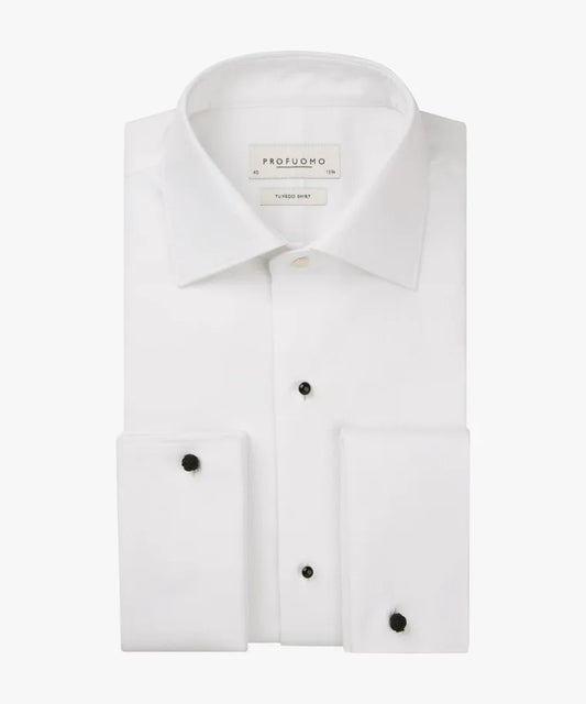 Profuomo - Honeycomb Tuxedo Shirt, White