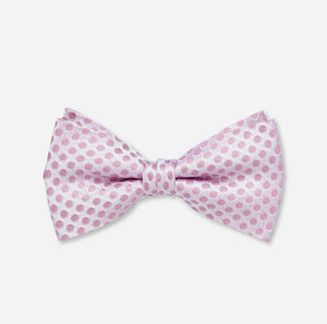 Olymp- Bow Tie/ Pocket Square Silk Pokadot Set, Mauve
