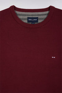 Eden Park - Heavy Cotton Round Neck Sweater, Burgundy