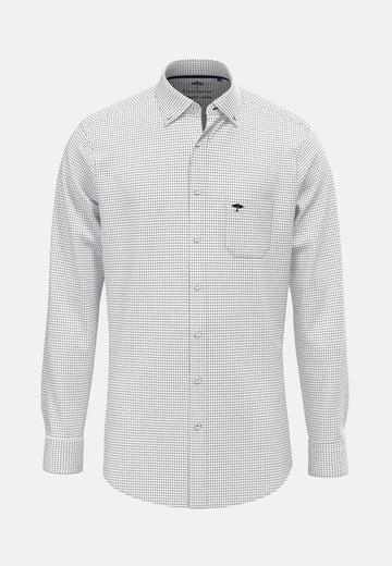 Fynch Hatton - Supersoft Oxford Shirt, Navy Check (XXL Only)