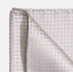 Olymp- Bow Tie/ Pocket Square Silk Pokadot Set, Nautral
