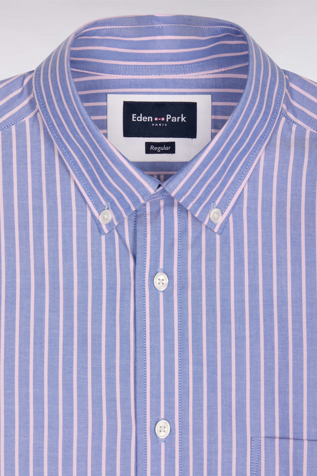Eden Park - Pinpoint Striped Cotton Shirt, Violet / Pink
