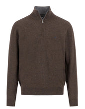 Load image into Gallery viewer, Fynch Hatton - Merino Cashmere, Quarter Zip, Dark Chocolate
