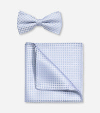 Load image into Gallery viewer, Olymp- Bow Tie/ Pocket Square Silk Pokadot Set, Smoke Blue
