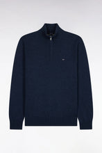 Load image into Gallery viewer, Eden Park - Wool Blend Trucker Neck Quarter-Zip, Blue
