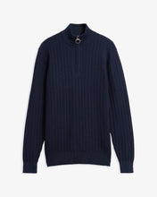 Load image into Gallery viewer, Barbour - Herringbone Knitted Half Zip, Navy
