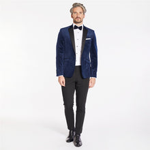 Load image into Gallery viewer, White Label - Velvet Tuxedo Jacket, Navy
