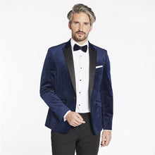 Load image into Gallery viewer, White Label - Velvet Tuxedo Jacket, Navy
