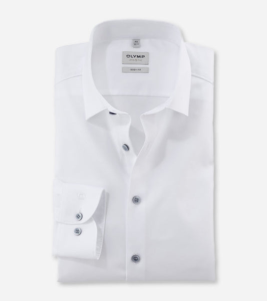 Olymp - Body Fit New York Kent Business Shirt, White Twill