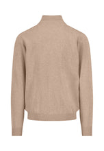 Load image into Gallery viewer, Fynch Hatton - Knitted Cotton Troyer Collar Quarter-Zip, Taupe
