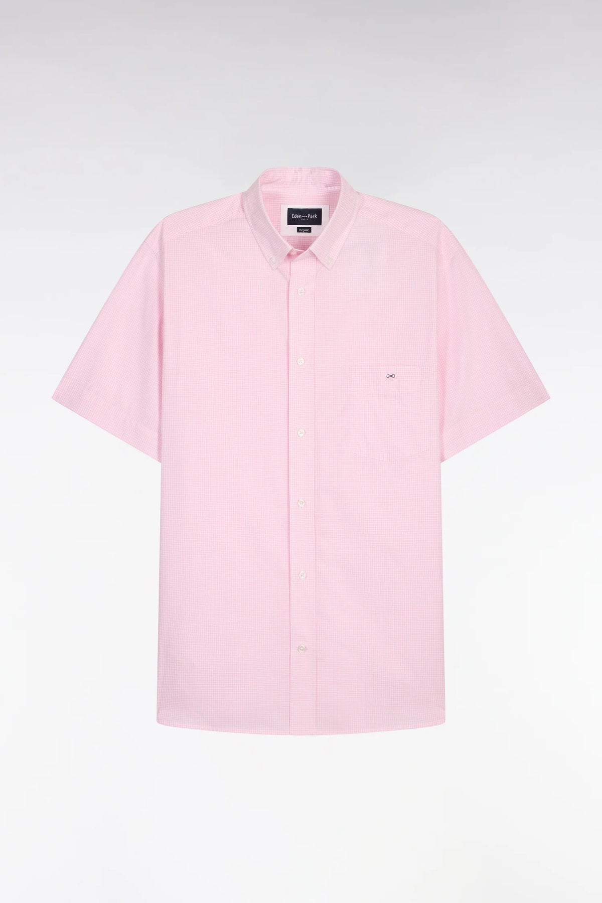 Eden Park - Short-Sleeve Gingham Cotton Shirt, Pink (3XL)