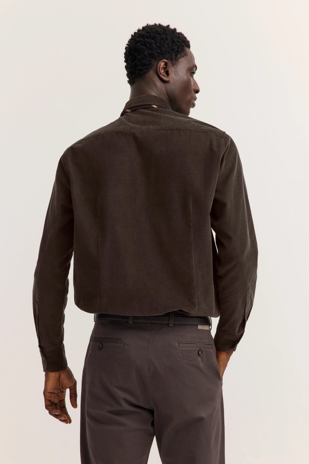 Bugatti - Corduroy Button Down Shirt, Brown