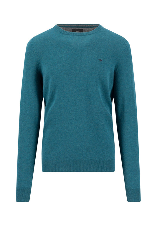 Fynch Hatton - Merino Cashmere Crew Neck, Teal