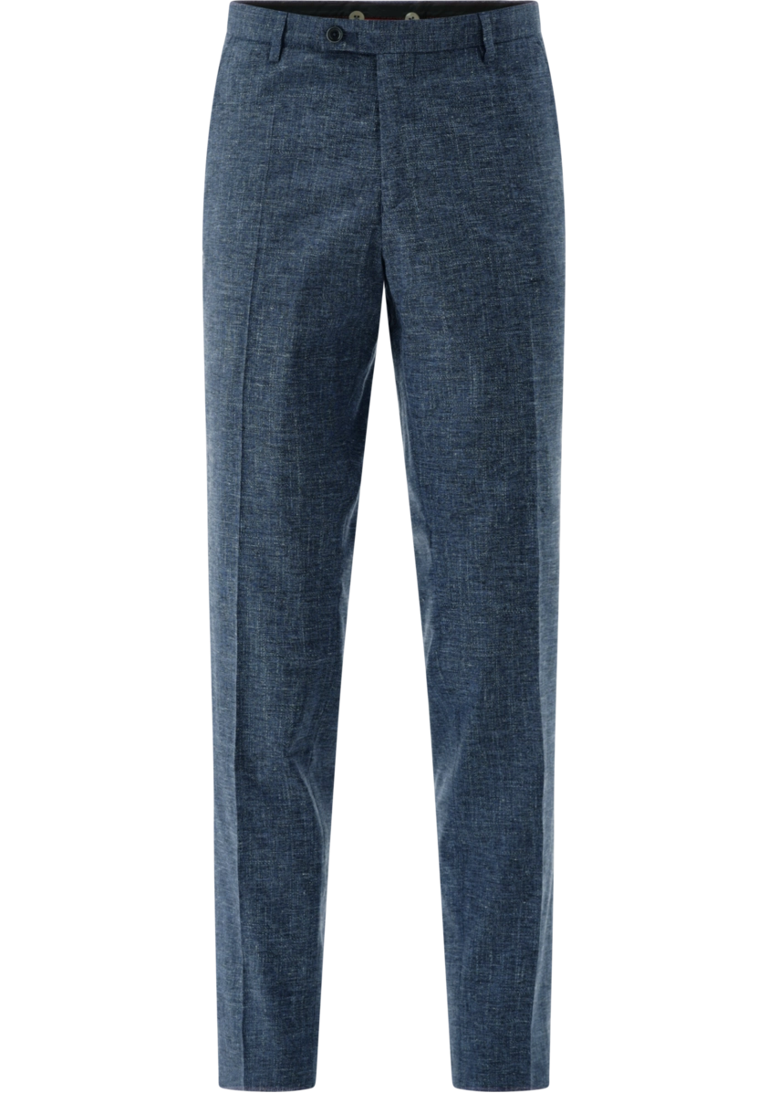 Carl Gross - Paul GC Linen Blend Slim Fit Trouser, Blue