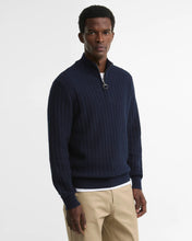 Load image into Gallery viewer, Barbour - Herringbone Knitted Half Zip, Navy

