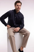Load image into Gallery viewer, Eden Park - Navy piqué cotton straight-cut shirt
