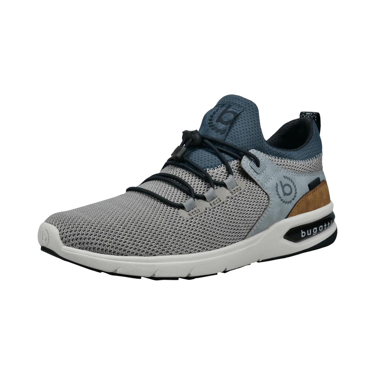 Bugatti - Mesh Casual Trainer, Beige/Dark Grey, Bert