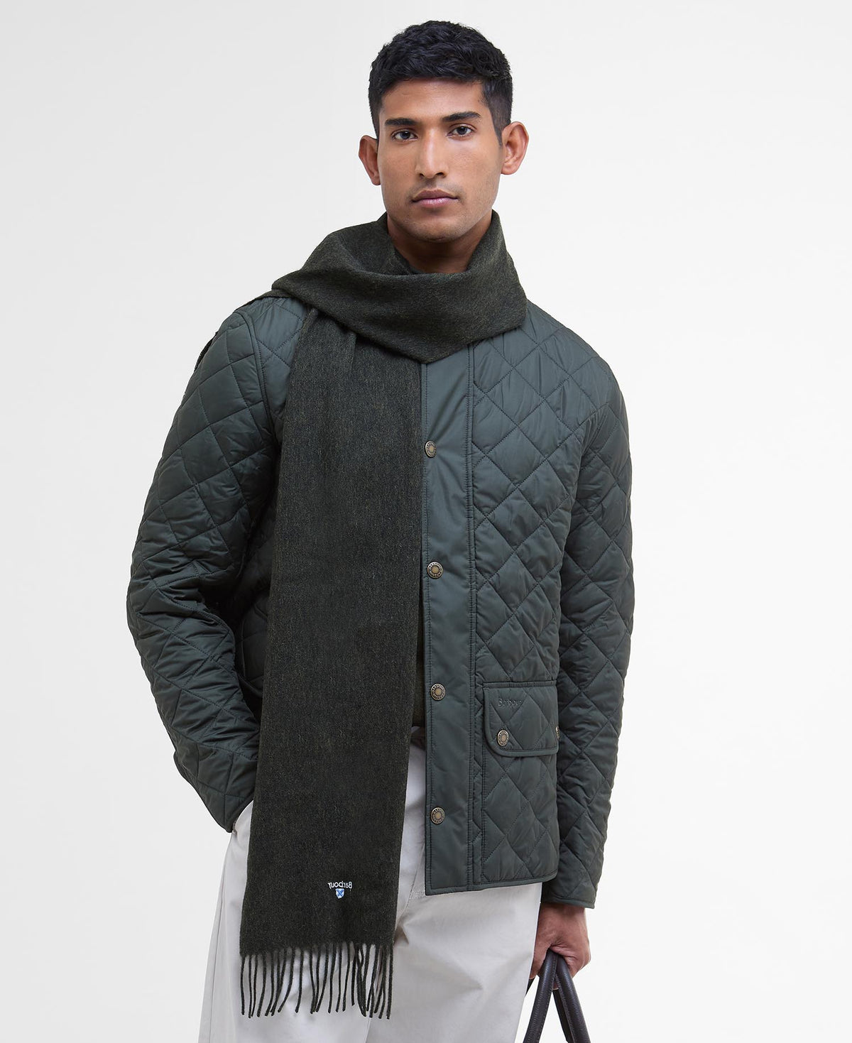 Barbour - Plain Lambswool Scarf, Seaweed