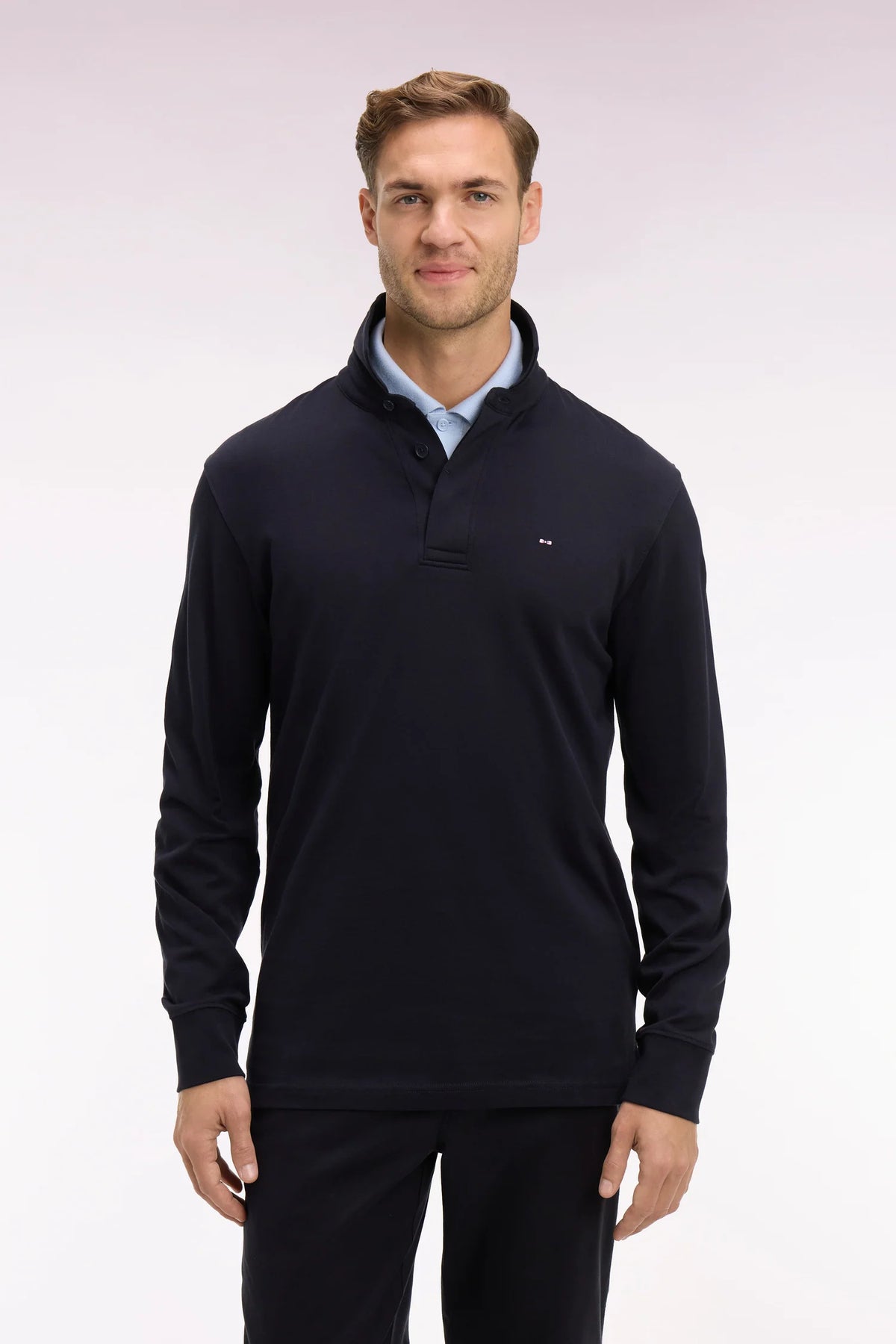 Eden Park - Long Sleeve Flex Polo, Navy