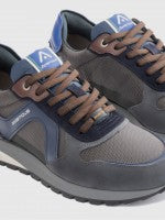 Load image into Gallery viewer, Ambitious - Teddy Panel Sneaker, Grey/Navy, Trent
