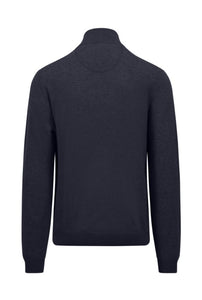 Fynch Hatton -  Cashmere Half Zip, Navy