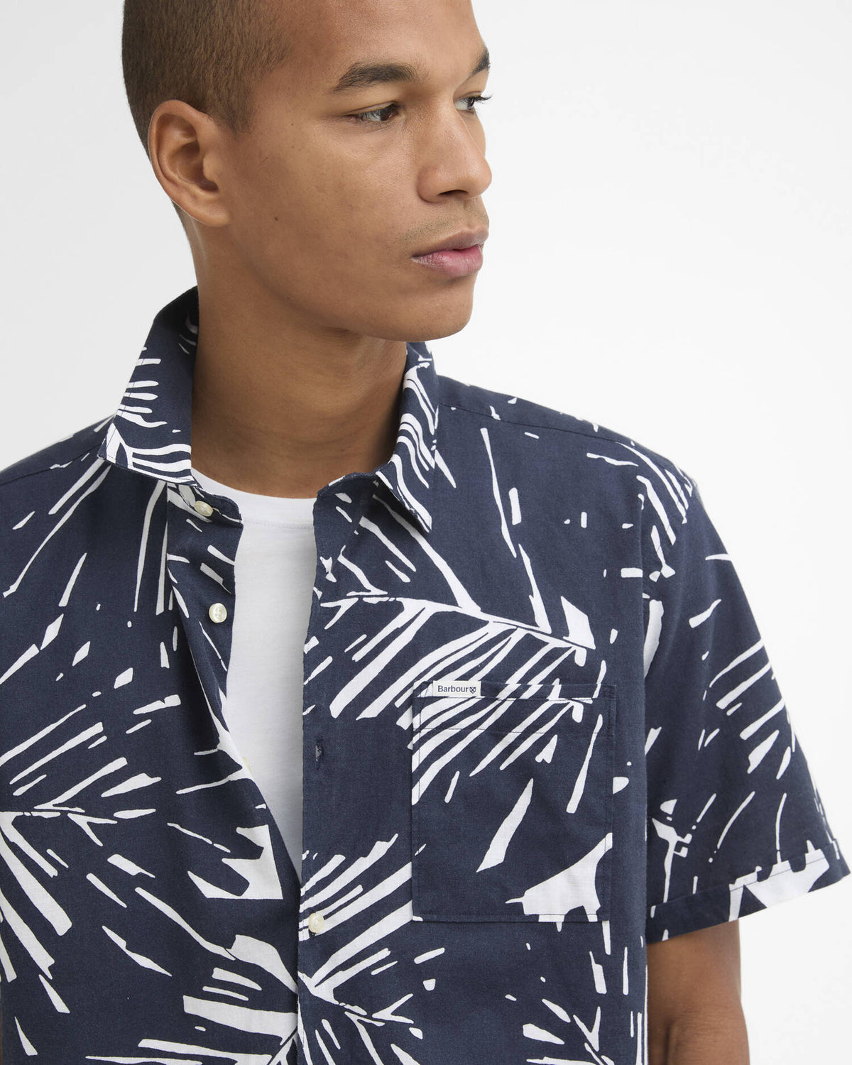 Barbour - Edenwood Printed Short-Sleeved Shirt, Navy