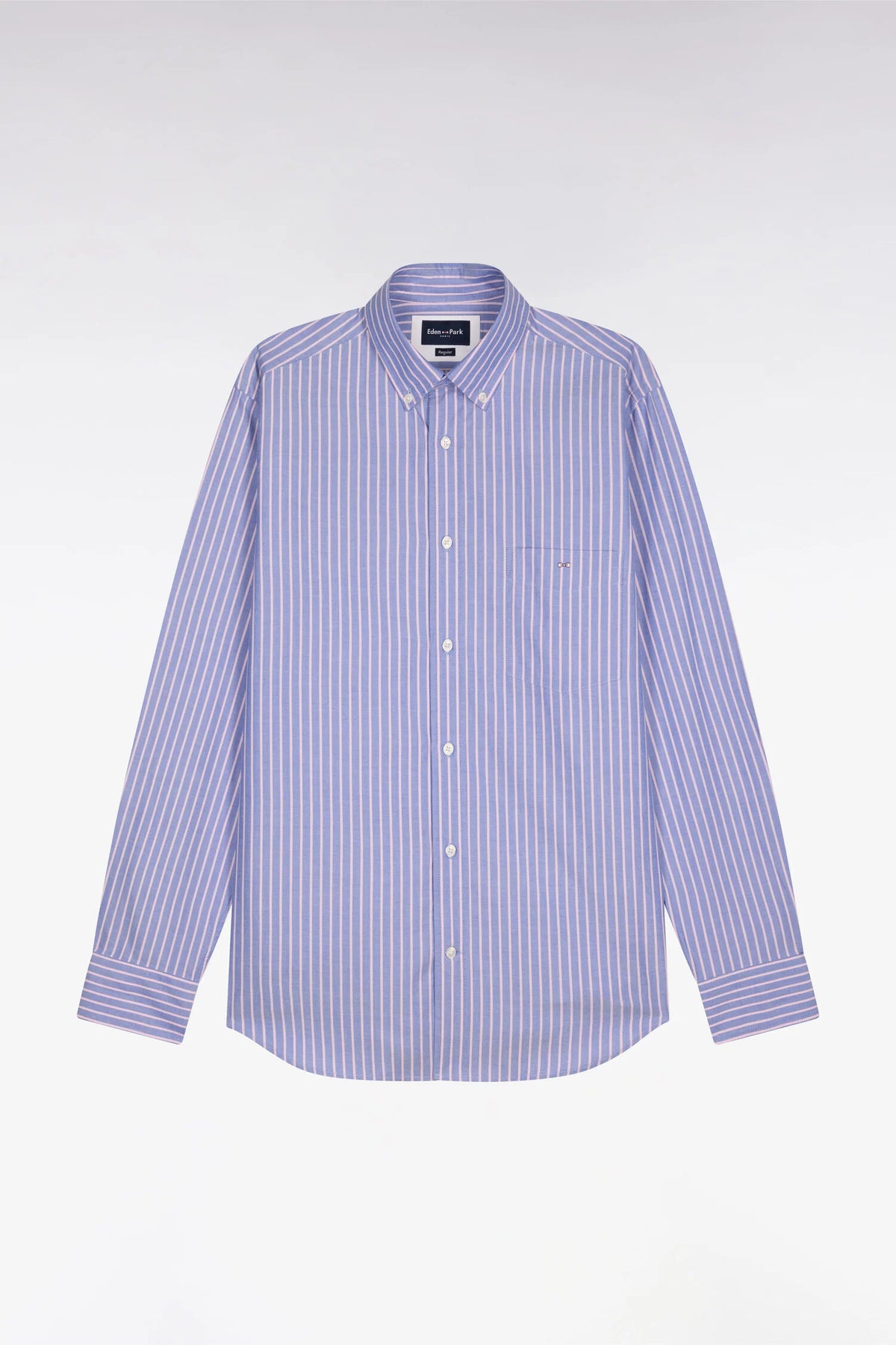 Eden Park - Pinpoint Striped Cotton Shirt, Violet / Pink