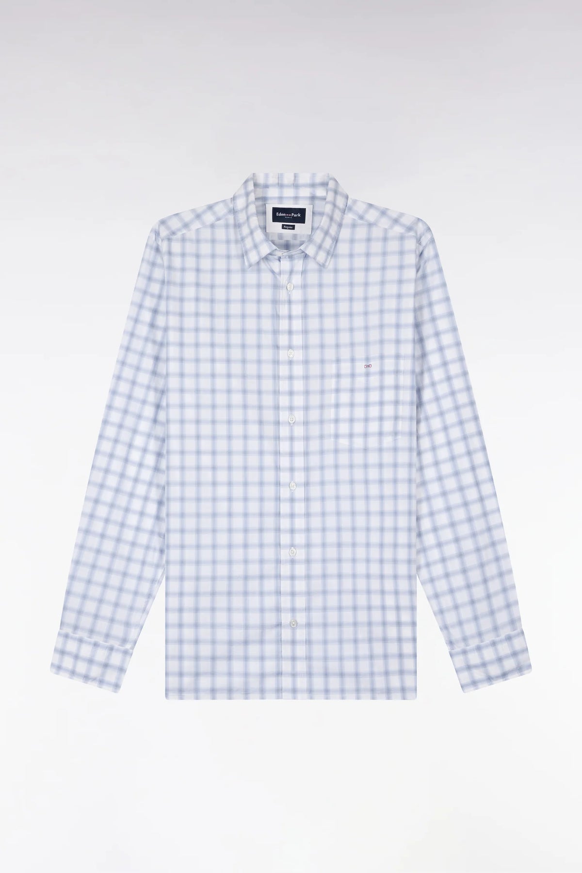 Eden Park - Checkered Straight-Cut Shirt, Light Blue
