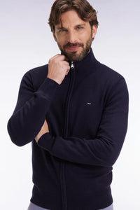 Eden Park - Wool Blend Full Zip Cardigan, Navy