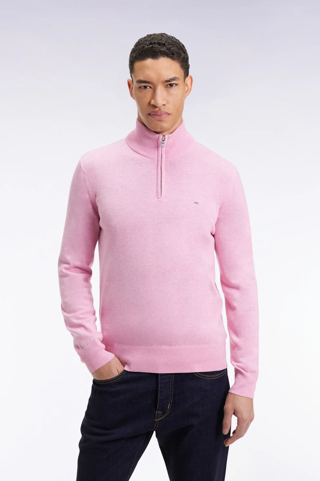 Eden Park - Wool Blend Trucker Neck Quarter-Zip, Pink (3XL Only)