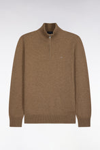 Load image into Gallery viewer, Eden Park - Wool Blend Trucker Neck Quarter-Zip, Coffee Beige
