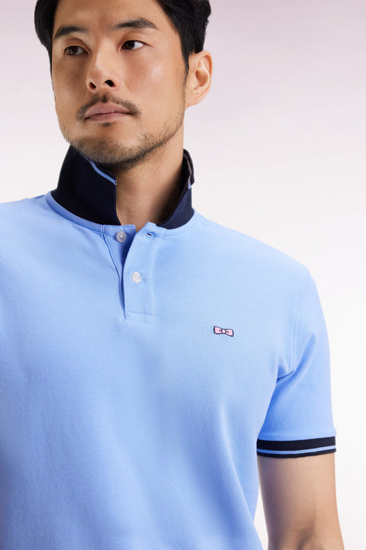 Eden Park - Short-sleeve Cotton Polo Shirt, Sky