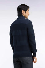 Load image into Gallery viewer, Eden Park - Cotton Striped Effect Full Zip Cardigan, Navy
