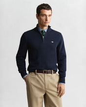Load image into Gallery viewer, GANT - Casual Cotton Half-Zip Sweater, Evening blue
