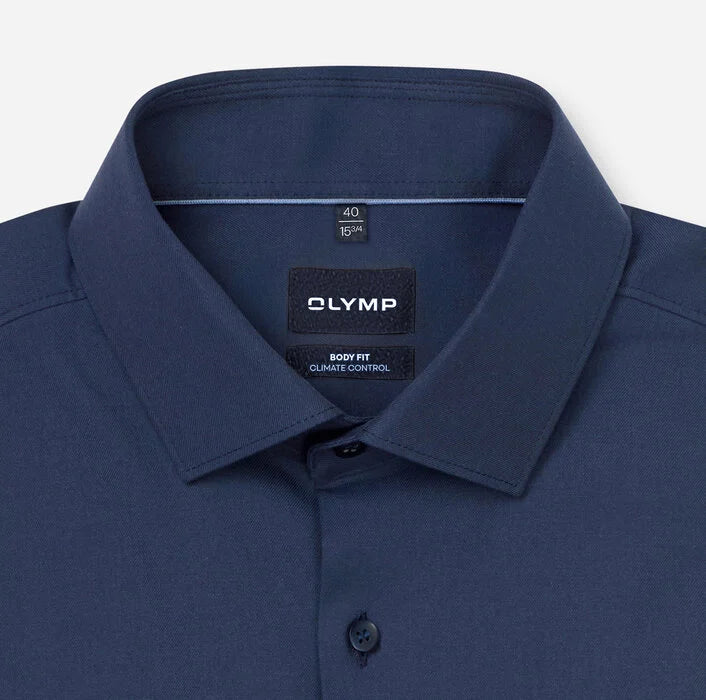 OLYMP - Level Five 24/Seven Body Fit Modern Kent Business Shirt, Marine