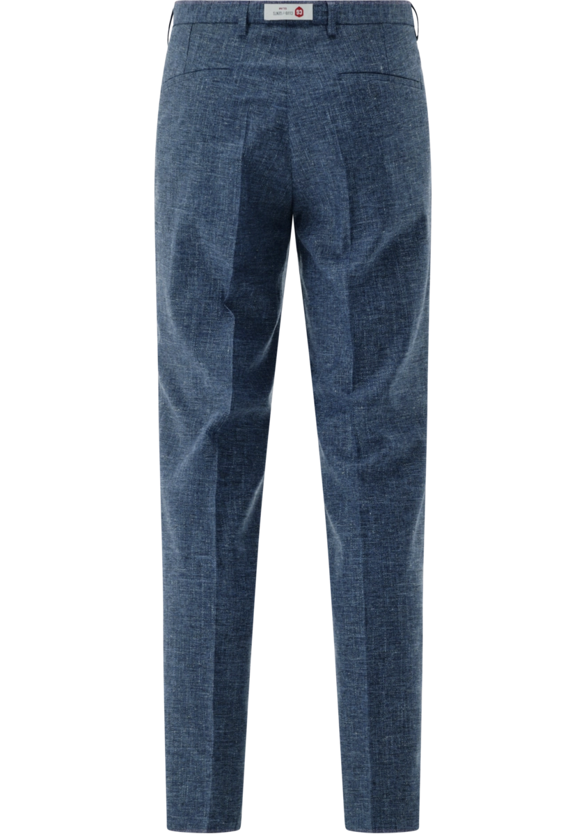 Carl Gross - Paul GC Linen Blend Slim Fit Trouser, Blue