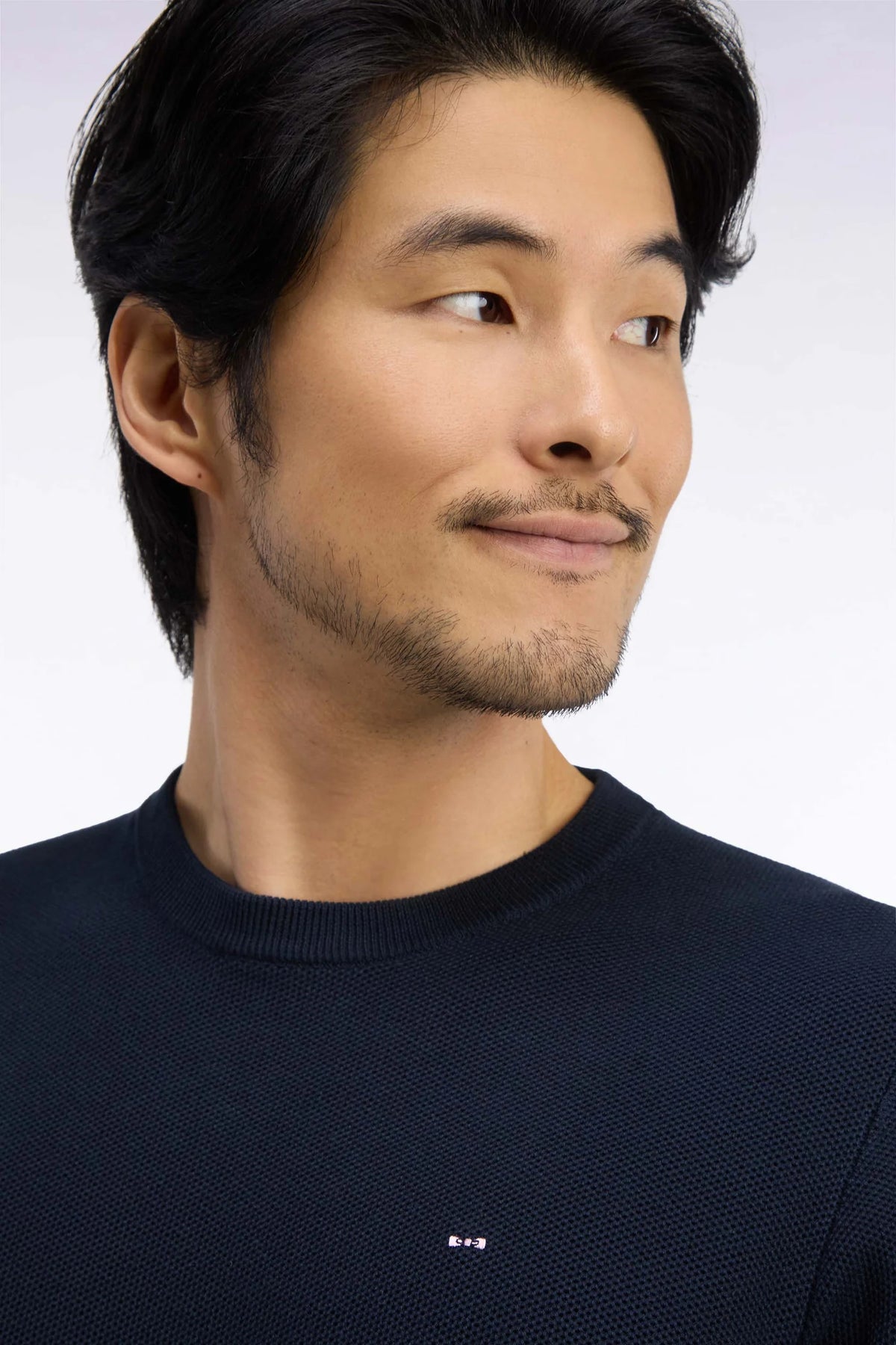 Eden Park - Honeycomb Cotton Round Neck, Navy