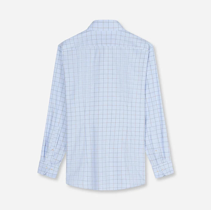 OLYMP - Luxor Modern Fit Royal Kent Business Shirt, Bleu Square Check
