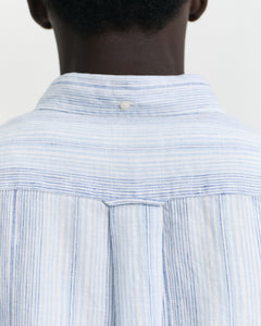 GANT - Reg Linen Linen Stripe Shirt, Capri Blue