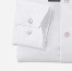 OLYMP -  Modern Fit, White Shirt Pink Button