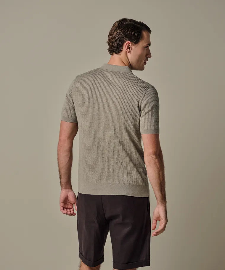 Profuomo - Luxury Ribbed Polo, Beige