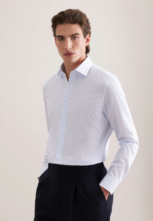 Seidensticker - Slim Fit Shirt, Light Blue Print