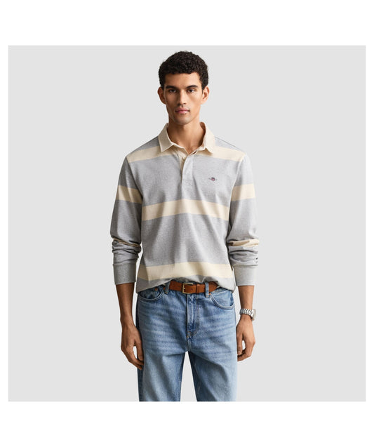 GANT - Striped Rugger, Grey Melange