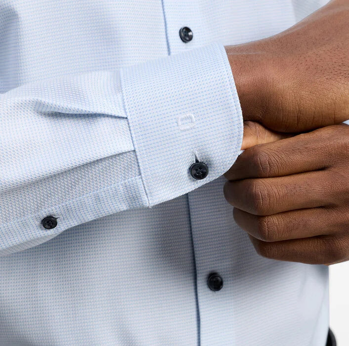 OLYMP - Level Five Body Fit Royal Kent Business Shirt, White Textured